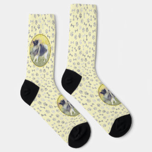 Chaussette Peinture de Keeshond Aspen - Art original de chien