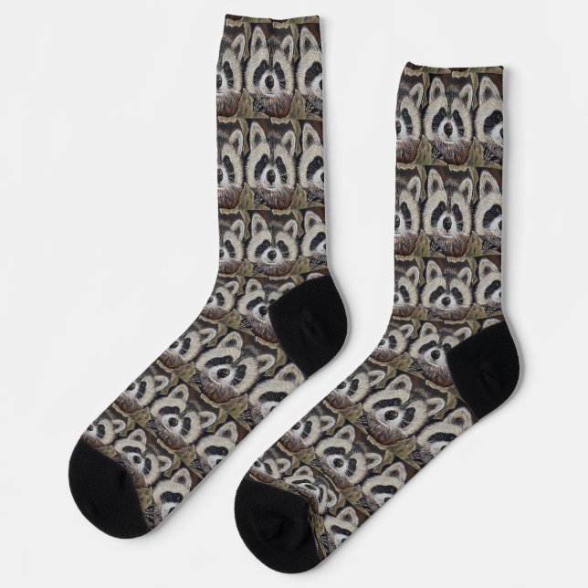 Chaussette Peinture de Raton Laveur (Gauche)