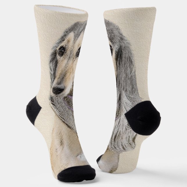 Chaussette Peinture de Saluki (Faune) - Cute Original Chien A (Angulaire)
