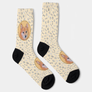 Chaussette Peinture de Spitz finlandais - Art de chien origin