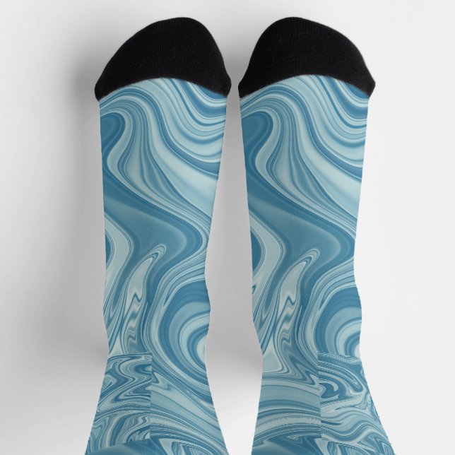 Chaussette Peinture d'eau mystique couleur bleue (Haut)