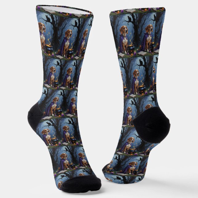 Chaussette Peinture fantaisiste d'Halloween de chien Afghan H (Angulaire)