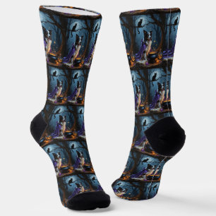Chaussette Peinture fantaisiste d'Halloween de chien Border C