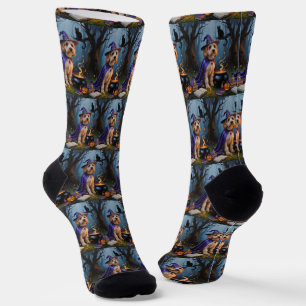Chaussette Peinture fantaisiste d'Halloween de chien Cockapoo