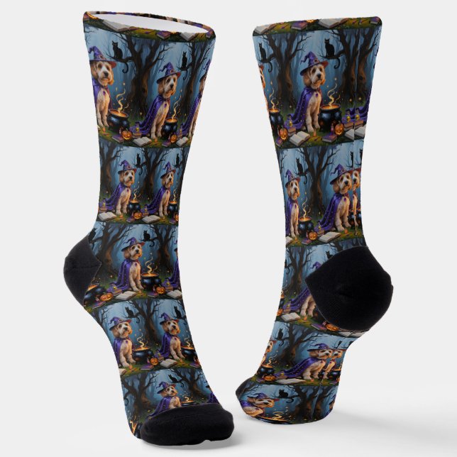 Chaussette Peinture fantaisiste d'Halloween de chien Cockapoo (Angulaire)
