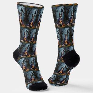 Chaussette Peinture fantaisiste d'Halloween de chien Kelpie a