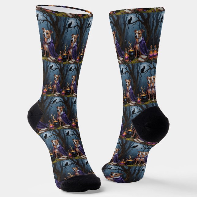 Chaussette Peinture fantaisiste d'Halloween de chien Terrier  (Angulaire)