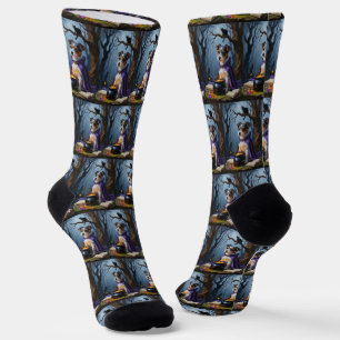 Chaussette Peinture fantaisiste d'Halloween de Terrier Austra