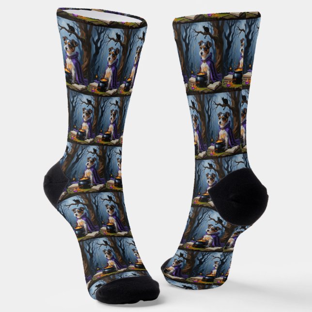 Chaussette Peinture fantaisiste d'Halloween de Terrier Austra (Angulaire)