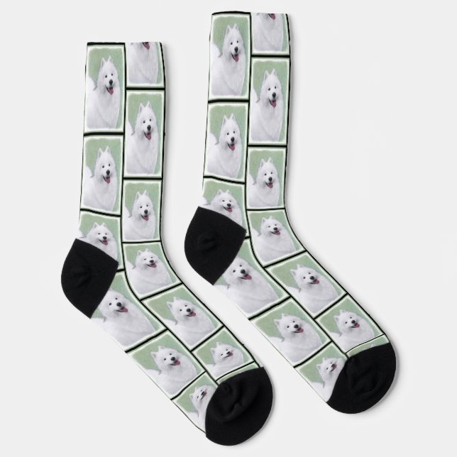 Chaussette Peinture Samoyed Blanc mignonne Original Animal Ch (Droite)