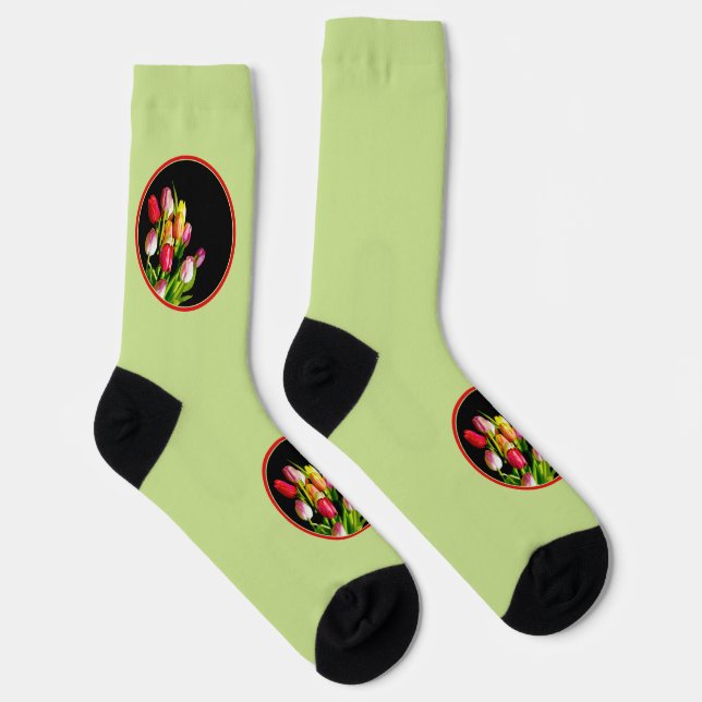 Chaussette Peinture Tulip - Art Fleur original (Droite)
