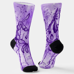Chaussette Peinture violette Splatter & Lys