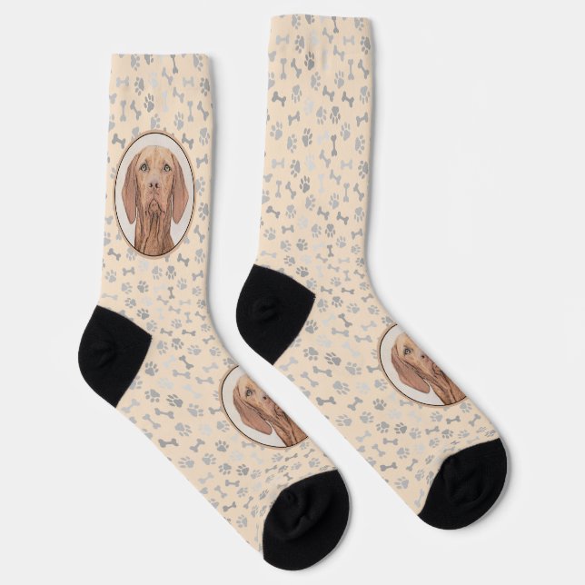 Chaussette Peinture Vizsla - Joli art original chien (Droite)