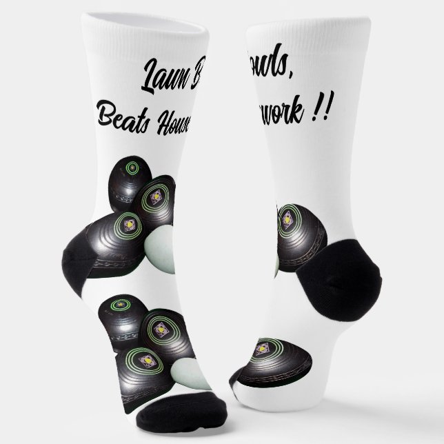 Chaussette Pelouse Bowls Beats Housework Drôle, Chaussettes d (Angulaire)