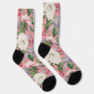 Chaussette Peonis & Lilacs Jardin d'aquarelle Motif