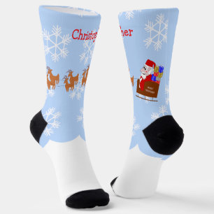Chaussette Père Noël en traîneau Design Noël