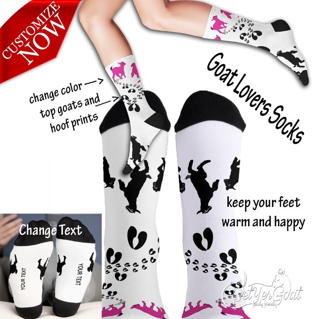 Chaussette PERSONALIZE Dancing Goats and HoofPrints Socks (Créateur téléchargé)