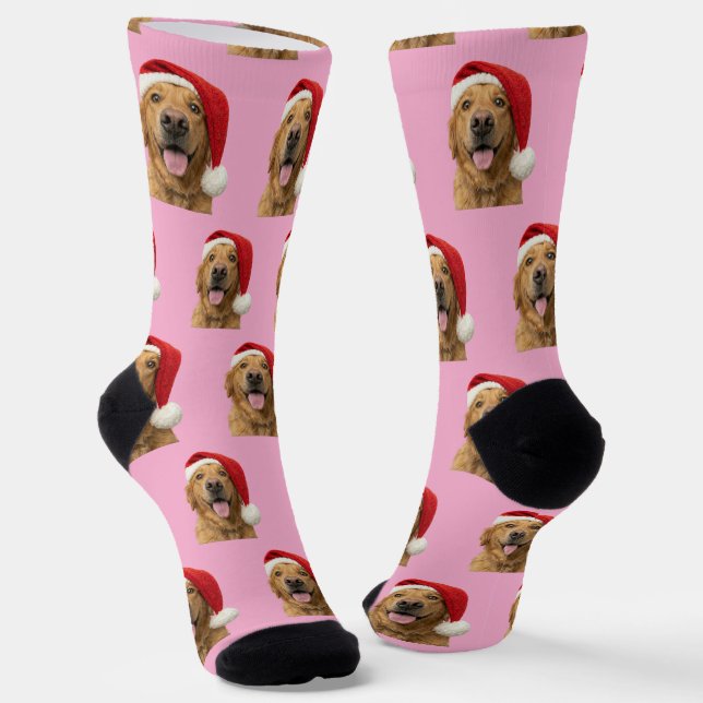 Chaussette Personalized Custom Golden Retriever Christmas  (Angulaire)
