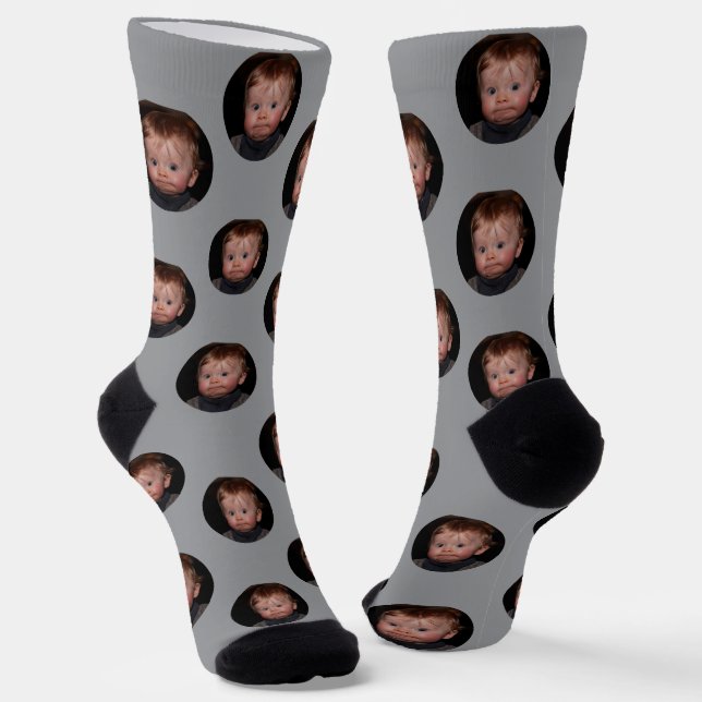 Chaussette Personalized Funny Face Photo  (Angulaire)