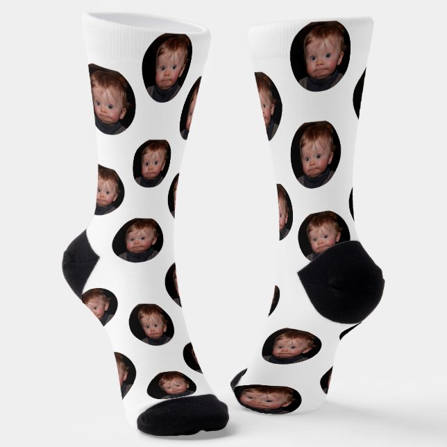 Chaussette Personalized Funny Face Photo  (Angulaire)