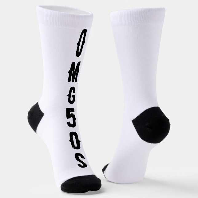 Chaussette Personalized lettering black and white modern (Angulaire)
