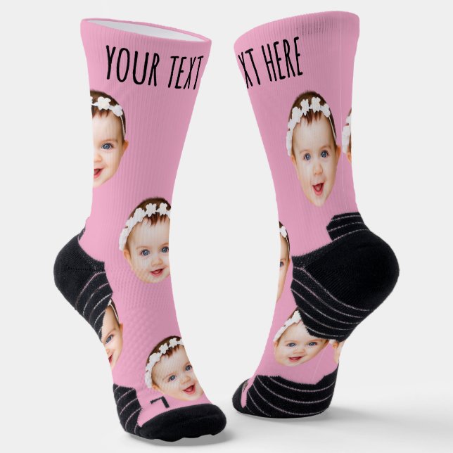 Chaussette Personalized Photo With Text for Men & Women  (Angulaire)