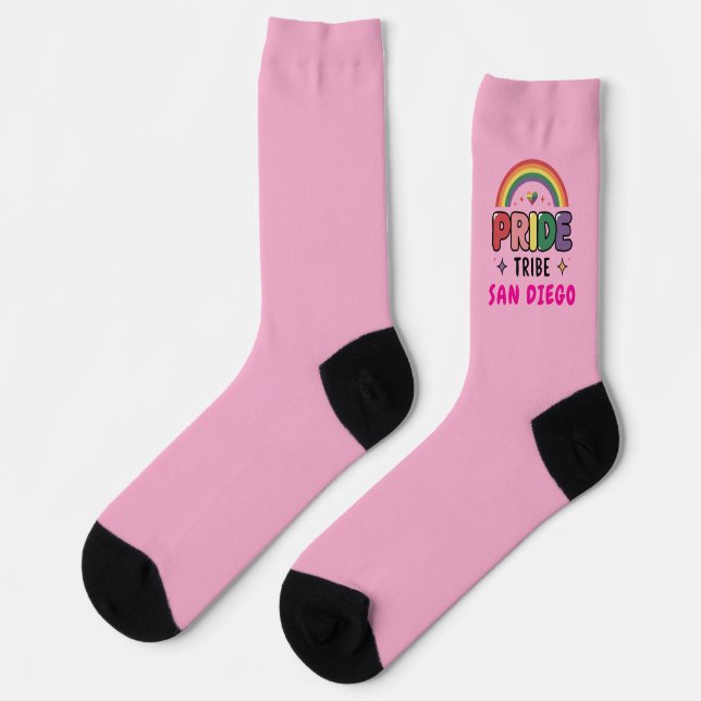 Chaussette Personnalisé City PINK LGBTQ+ Tride Rainbow Pride (Gauche)