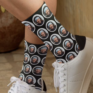Chaussette Personnalisé Funky Photo Visage Noir