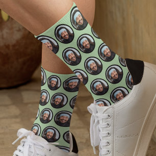 Chaussette Personnalisé Funny Face photo vert