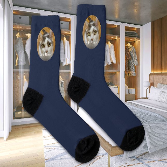 Chaussette Personnalisé Nom Chat Chien Photo Moderne Personna (Créateur téléchargé)