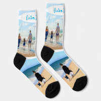 Personnalisé Votre Photo Collage Chaussettes Texte
