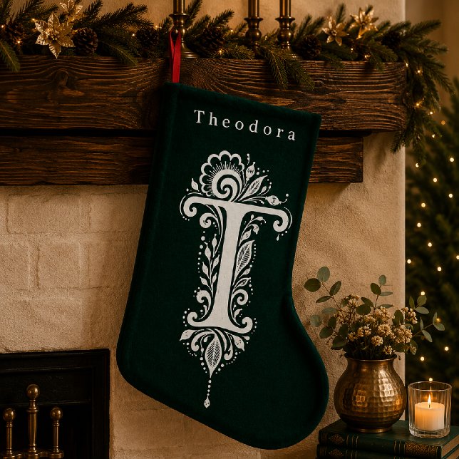 Chaussette personnalisée avec monogramme botanique (Créateur téléchargé)