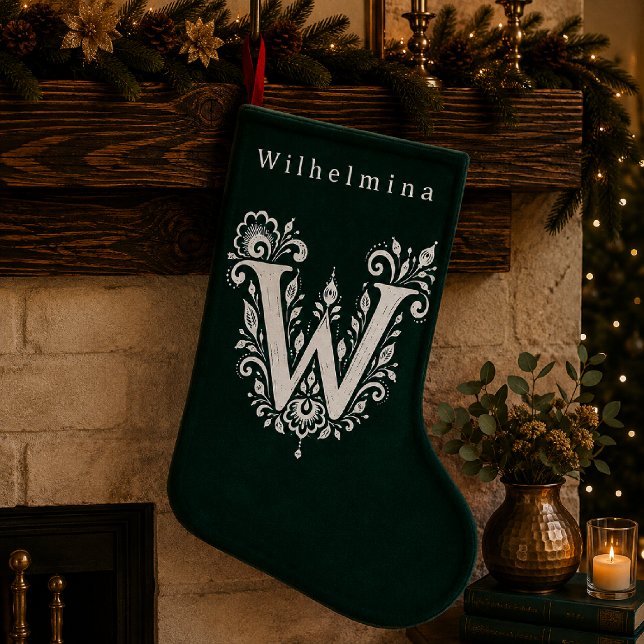Chaussette personnalisée avec monogramme botanique (Créateur téléchargé)