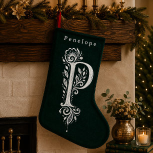 Chaussette personnalisée avec monogramme botanique