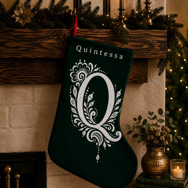 Chaussette personnalisée avec monogramme botanique (Créateur téléchargé)