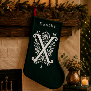 Chaussette personnalisée avec monogramme botanique