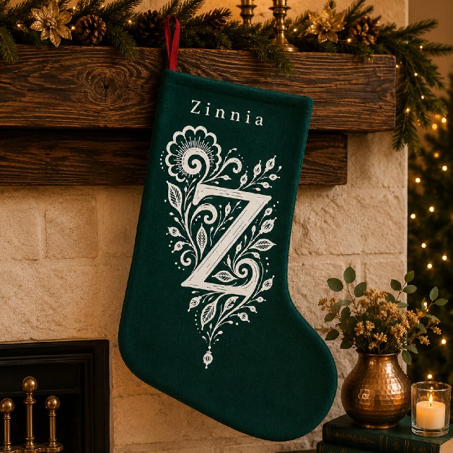 Chaussette personnalisée avec monogramme botanique (Créateur téléchargé)