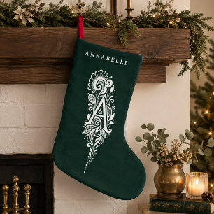 Chaussette personnalisée avec monogramme botanique
