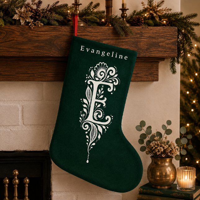 Chaussette personnalisée avec monogramme botanique (Créateur téléchargé)