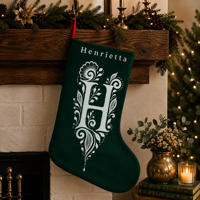 Chaussette personnalisée avec monogramme botanique (Créateur téléchargé)