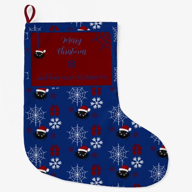 Chaussette personnalisée avec une araignée de Noël (Devant)