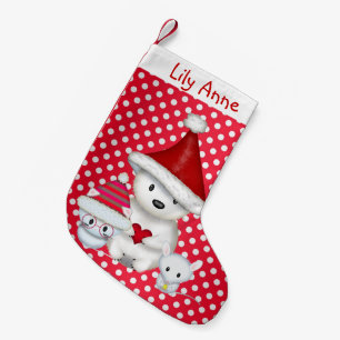 Chaussette personnalisée ours polaire, chaton et s