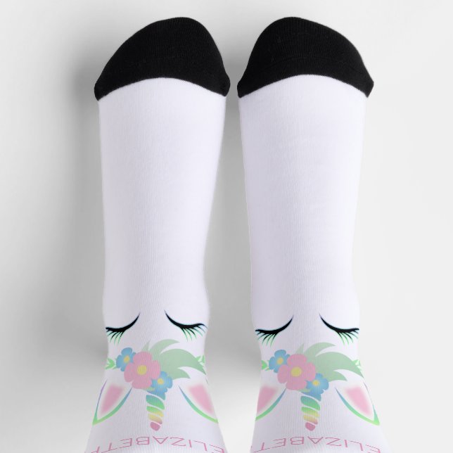 Chaussette Personnaliser Cute Unicorn (Haut)