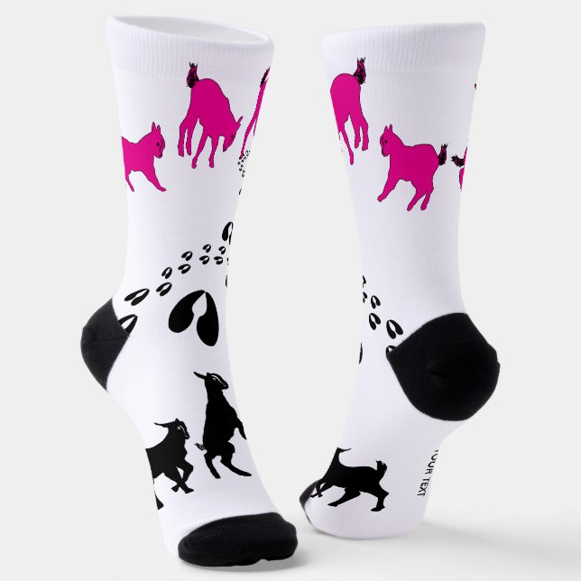 Chaussette PERSONNALISER Danses de chèvres et empreintes de s (Angulaire)
