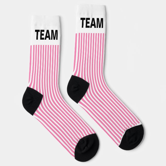 Chaussette Personnaliser LE NOM DE L'ÉQUIPE Blancs roses (Droite)