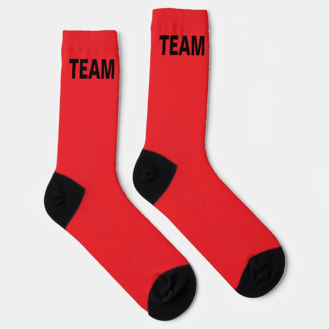 Chaussette Personnaliser le NOM DE L'ÉQUIPE Rouge (Droite)