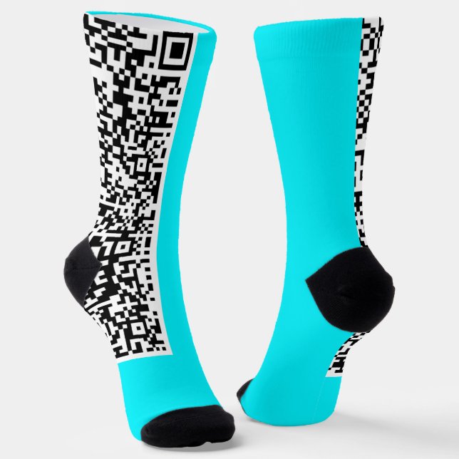 Chaussette Personnalisez vos sockets de code QR Turquoise ou  (Angulaire)