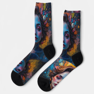 Chaussette Personne Portrait Surréaliste Femme Femme Femme Ra