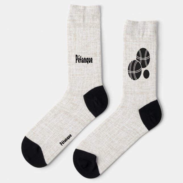 Chaussette Pétanque, Boules, Cochonnet et silhouette de boule (Gauche)