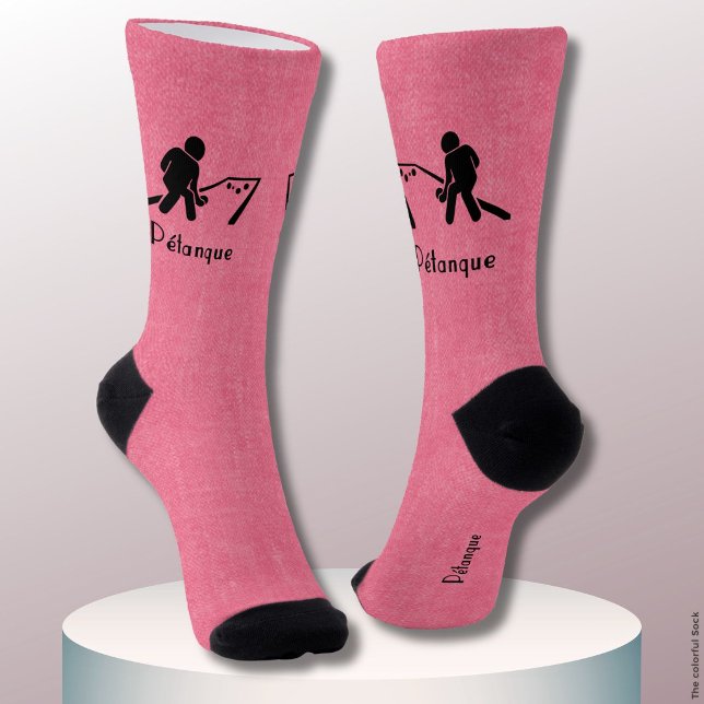Chaussette Pétanque, Boules, icône noir, rouge (Créateur téléchargé)